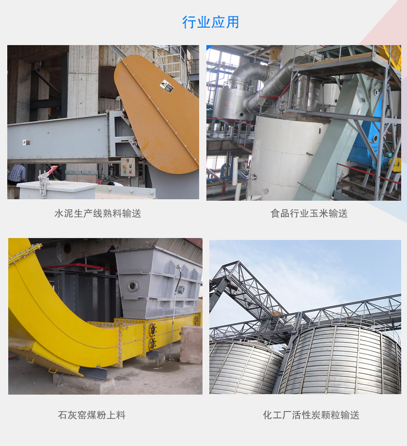可以水平、傾斜或垂直布置，主要用于水泥、食品、化工、煤炭等行業(yè)