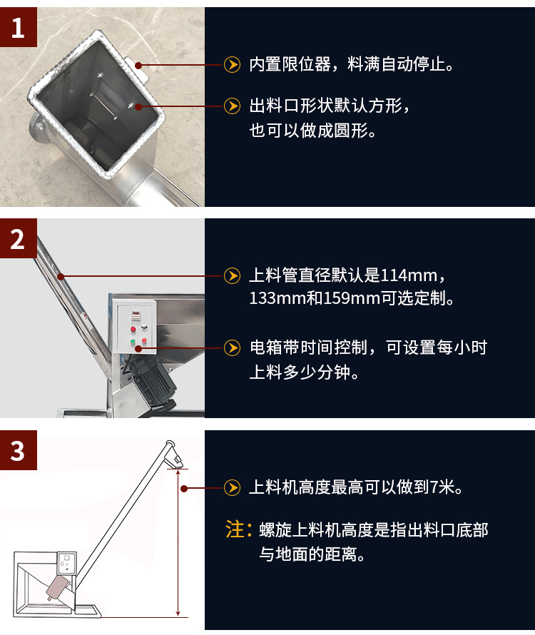 不銹鋼螺旋輸送機(jī)自動上料，可定制管徑，高度可做到7米